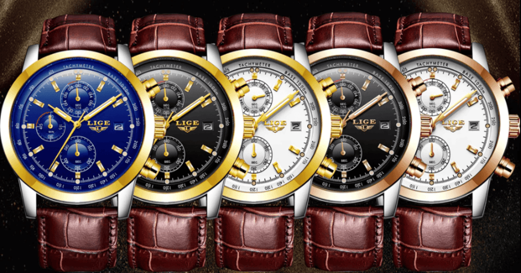 Men's  Waterproof Watch With Chronometers Date Display And Fluorescent Pointers Excellent Look Perfect Gift Stevvex