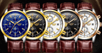Men's  Waterproof Watch With Chronometers Date Display And Fluorescent Pointers Excellent Look Perfect Gift Stevvex