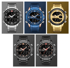 Mens Wrist Watch, Waterproof Analog Digital Watches Multifunction Stainless Steel Business Watches For Man Perfect Gift - SJB-DIAMOND ELITES