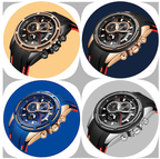 Men's Waterproof Modern Watch With Rubber Straps Multifunction Watches Unique Design Perfect Gift Stevvex