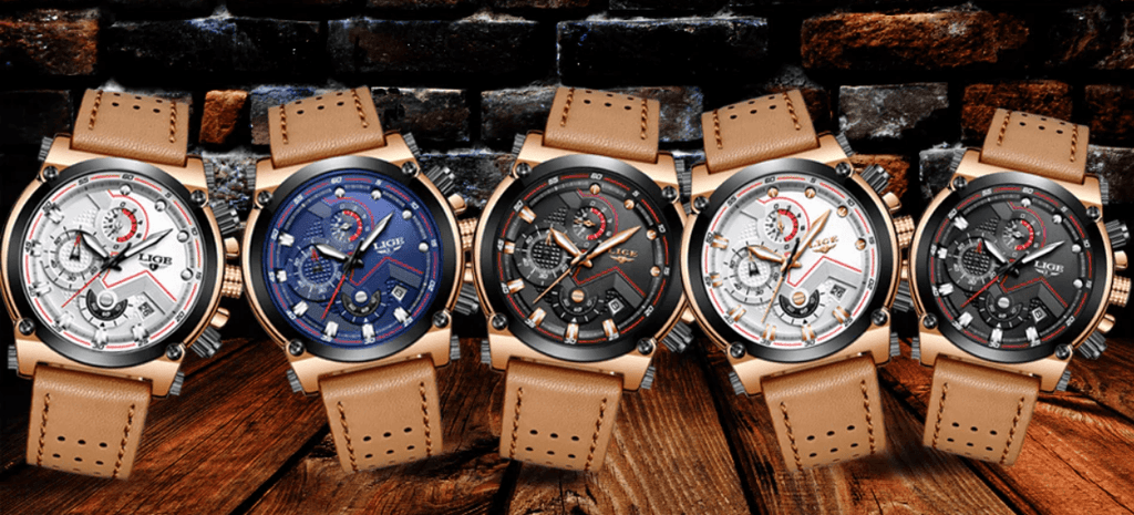Men's Waterproof Modern Watch With Leather Belts, Stainless Steel Case Excellent Look Perfect Gift Stevvex