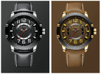 Men's Waterproof  Sport Watch With Leather  Belts  And Large Numbers Details Unique Design Perfect Gift Stevvex