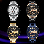 Men's Waterproof  Watch With Chronometers Day View And Fluorescent Hands Unique  Luxury Design  Perfect Gift Stevvex