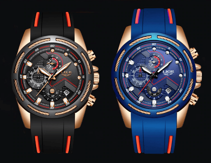 Men's Waterproof Modern Watch With Rubber Straps Multifunction Watches Unique Design Perfect Gift Stevvex