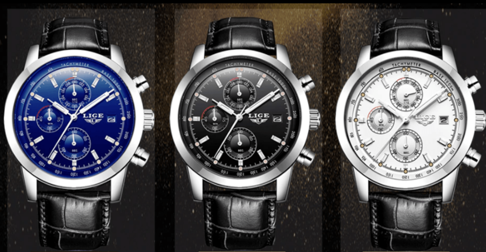Men's  Waterproof Watch With Chronometers Date Display And Fluorescent Pointers Excellent Look Perfect Gift Stevvex