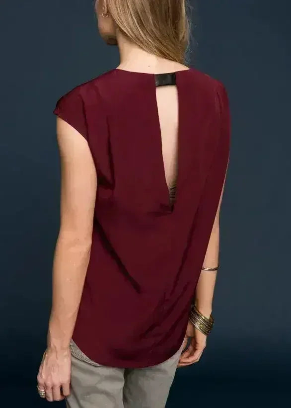 Women's Sleeveless Round Neck Hi Lo Top - SJB-DIAMOND ELITES