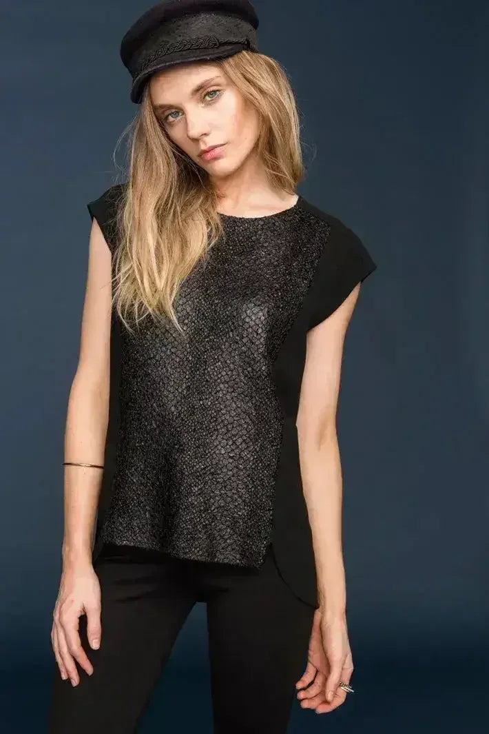 Ro & De Women's Snake Skin Print Cap Sleeve Top - SJB-DIAMOND ELITES