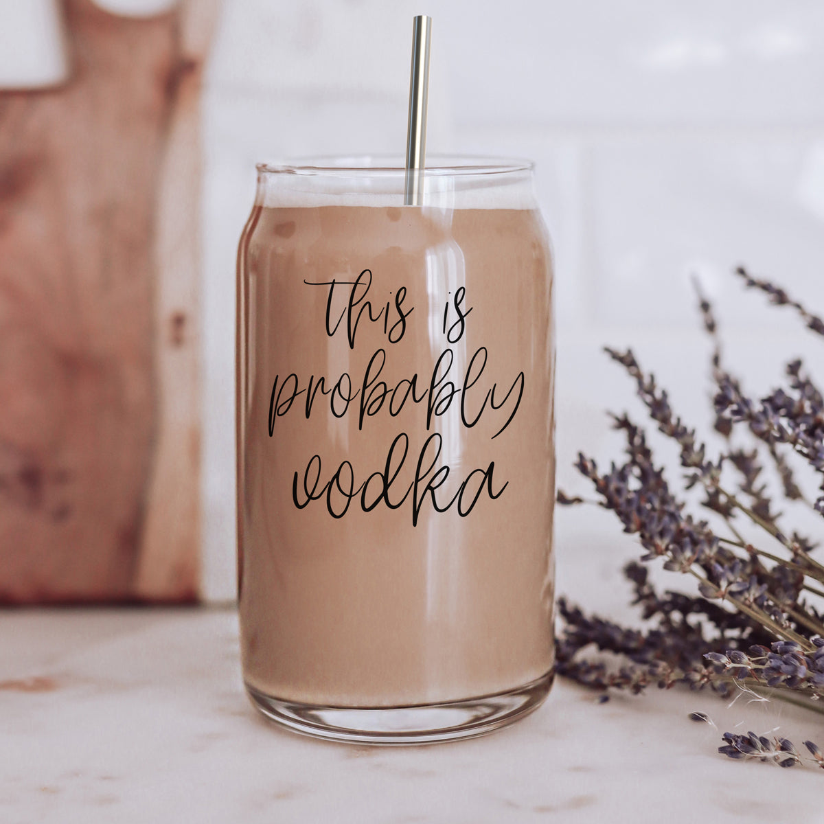 17oz Glass Tumbler With Bamboo Lid And 2 Stainless Straws - Reusable Drink Cup BandsCo Straps