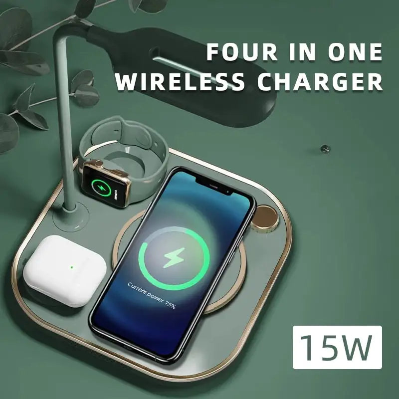 15w Fast 3 In 1 Wireless Charger Lamp Pi-Mart