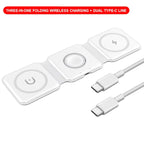 Foldable 3 in 1 Wireless Charger for iPhone and Apple Watch Pi-Mart