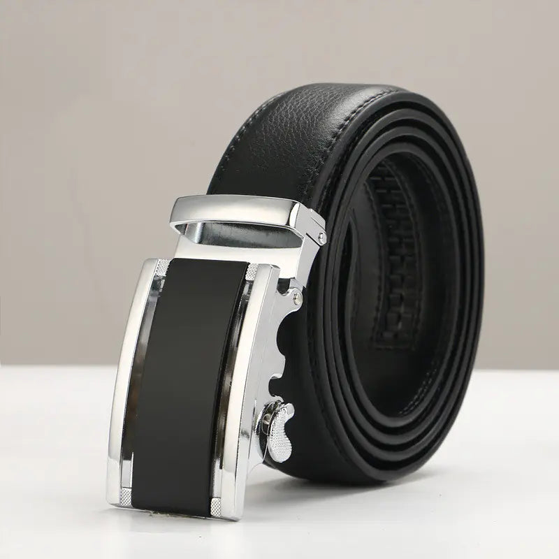 Genuine Leather Men's Belt with Automatic Buckle Pi-Mart