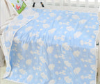 Pure Cotton 6-Layer Baby Bath Towel Blanket, 110cm