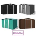 vidaXL Outdoor Storage Shed Garden Shed Patio Metal Storage Shed Backyard Shed Lootquake LLC