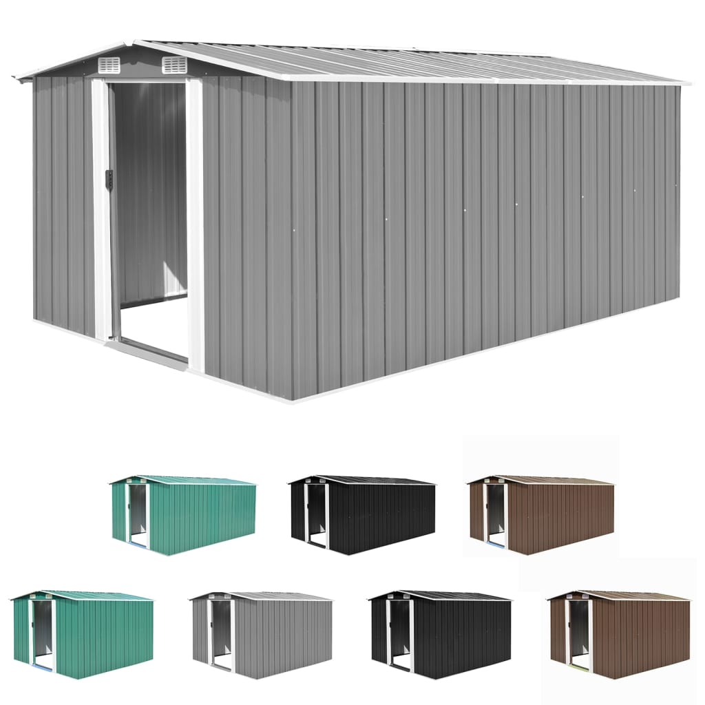 vidaXL Outdoor Storage Shed Garden Shed Metal Storage Backyard Patio Shed Lootquake LLC