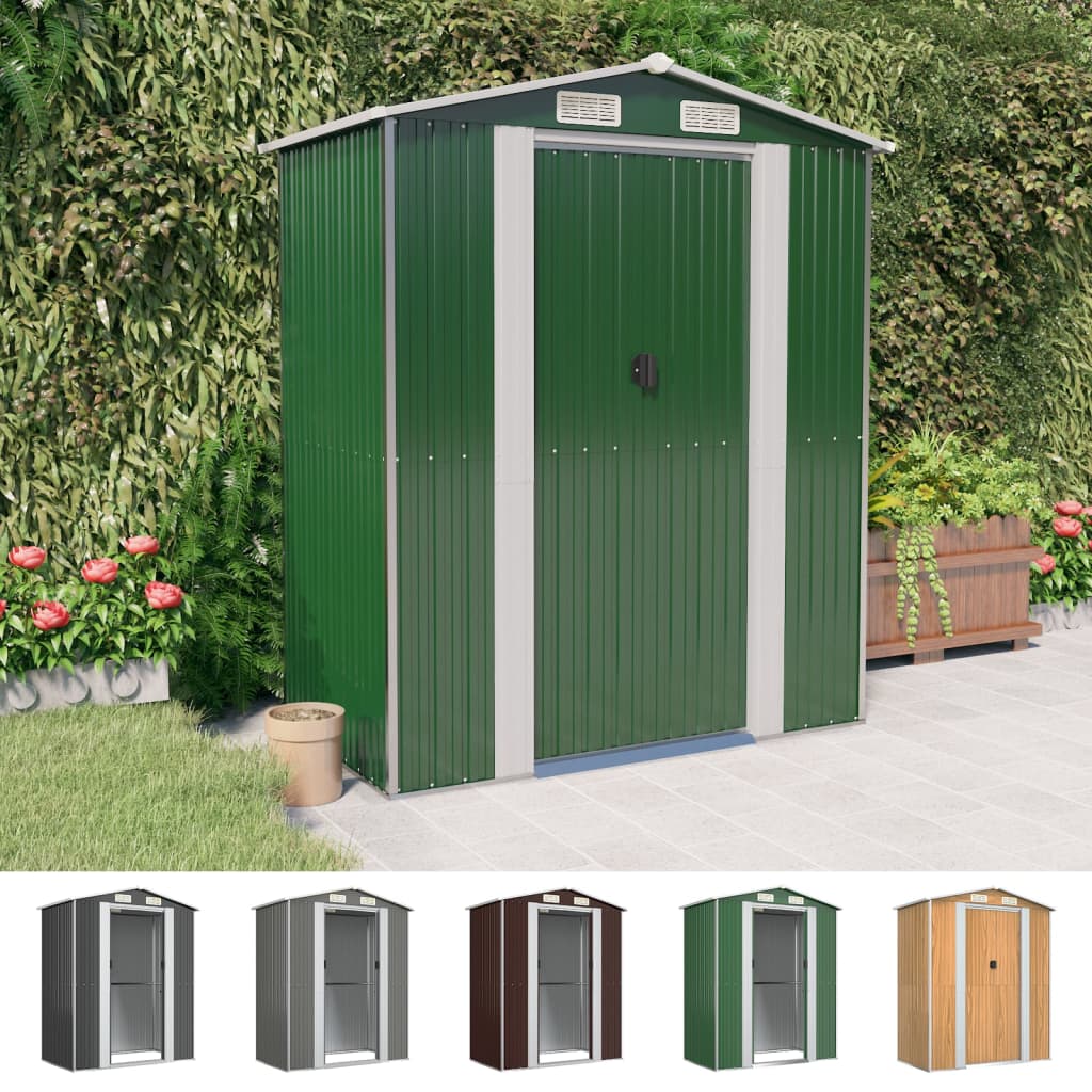 vidaXL Storage Shed Outdoor Storage Shed for Backyard Patio Galvanized Steel Lootquake LLC