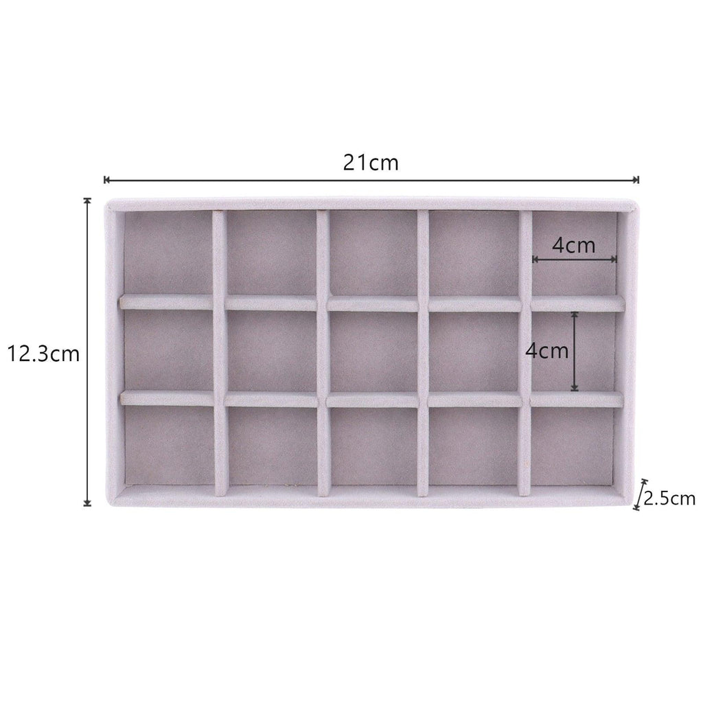 Velvet Jewelry Box Display Tray Drawer Storage Jewelry Holder For Ring Earrings Necklace Bracelet Soft Velvet Organizer Case Velvet Display Holder for Earrings Ring Bracelet Necklace Stevvex