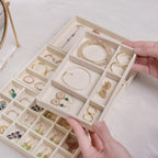 Velvet Jewelry Box Display Tray Drawer Storage Jewelry Holder For Ring Earrings Necklace Bracelet Soft Velvet Organizer Case Velvet Display Holder for Earrings Ring Bracelet Necklace Stevvex