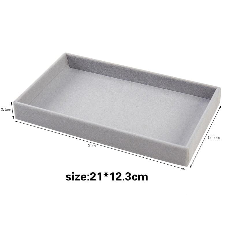 Velvet Jewelry Display Stackable Exquisite Jewelry Holder Portable Ring Earrings Necklace Organizer Box organizer Velvet Drawer Organizer Showcase Jewelry Storage for Bracelet Necklace Earring Ring Stevvex