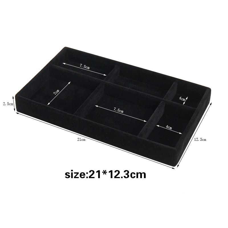 Velvet Jewelry Display Stackable Exquisite Jewelry Holder Portable Ring Earrings Necklace Organizer Box organizer Velvet Drawer Organizer Showcase Jewelry Storage for Bracelet Necklace Earring Ring Stevvex