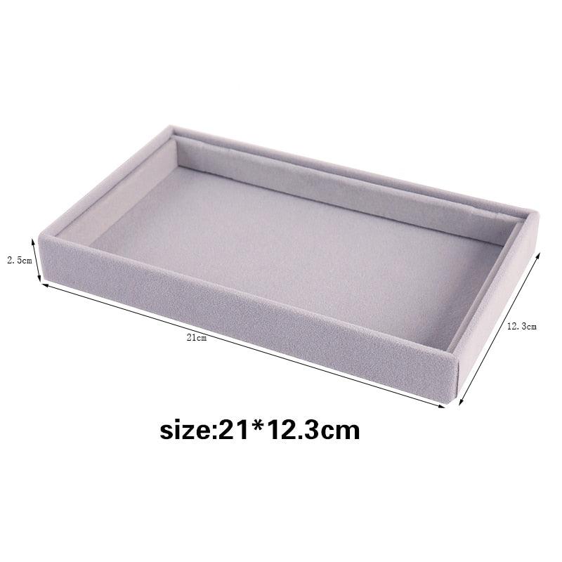 Velvet Jewelry Display Stackable Exquisite Jewelry Holder Portable Ring Earrings Necklace Organizer Box organizer Velvet Drawer Organizer Showcase Jewelry Storage for Bracelet Necklace Earring Ring Stevvex
