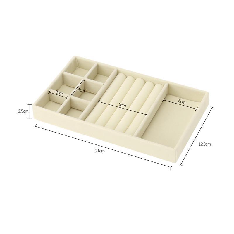 Velvet Jewelry Tray Handicraft Accessories Storage Ring Earring Necklace Finished Product Display Box Grey Beige Organizer Jewelry Storage Organizer Drawer Tray for Necklaces, Rings, Bracelets and Earrings
