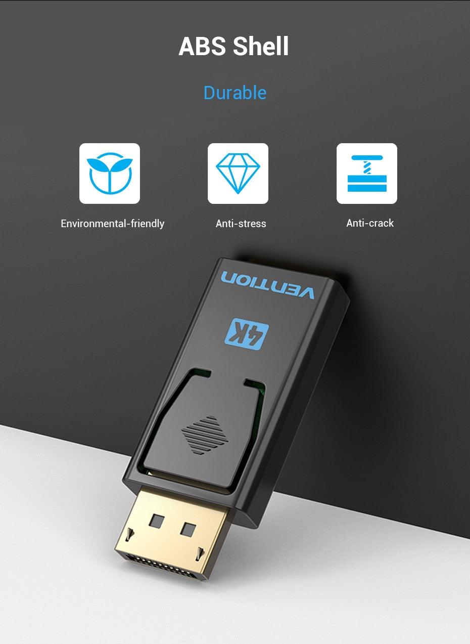Vention DP To HDMI Adapter And 4K DP To HDMI Video Audio Converter for PC Laptop Projector Monitor Stevvex