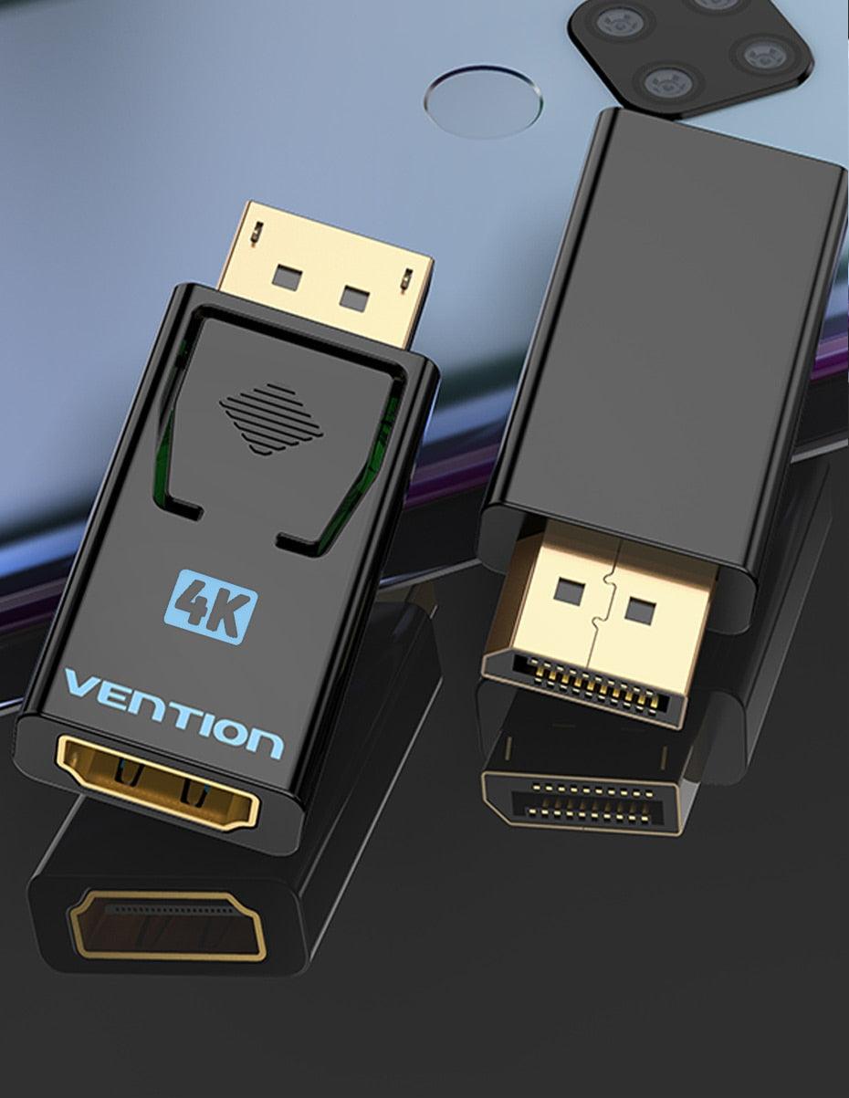 Vention DP To HDMI Adapter And 4K DP To HDMI Video Audio Converter for PC Laptop Projector Monitor Stevvex