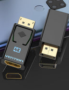 Vention DP To HDMI Adapter And 4K DP To HDMI Video Audio Converter for PC Laptop Projector Monitor Stevvex