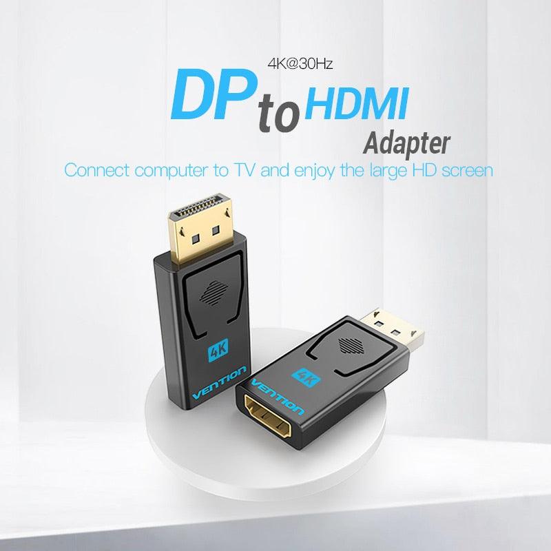 Vention DP To HDMI Adapter And 4K DP To HDMI Video Audio Converter for PC Laptop Projector Monitor Stevvex