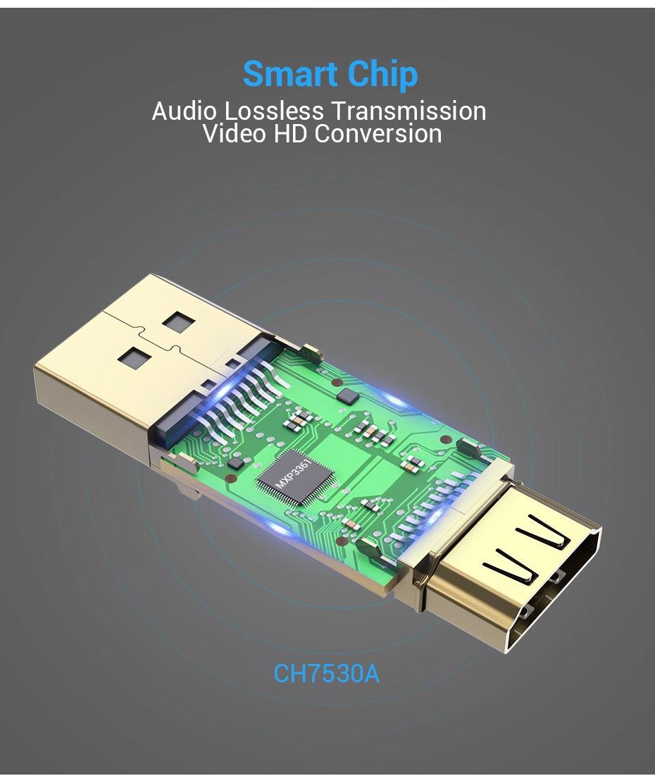 Vention DP To HDMI Adapter And 4K DP To HDMI Video Audio Converter for PC Laptop Projector Monitor Stevvex