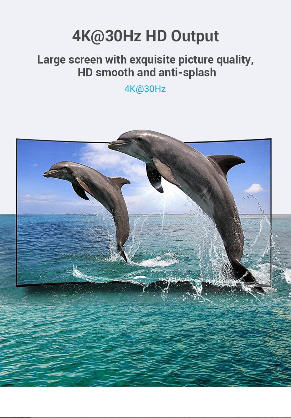Vention DP To HDMI Adapter And 4K DP To HDMI Video Audio Converter for PC Laptop Projector Monitor Stevvex
