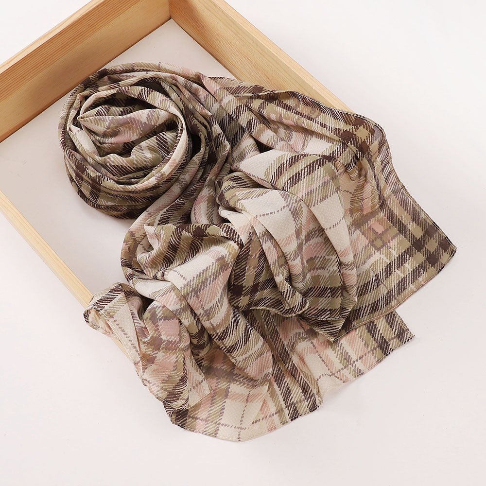 Versatile Chiffon Printed Floral Scarf Hijab (MH183)