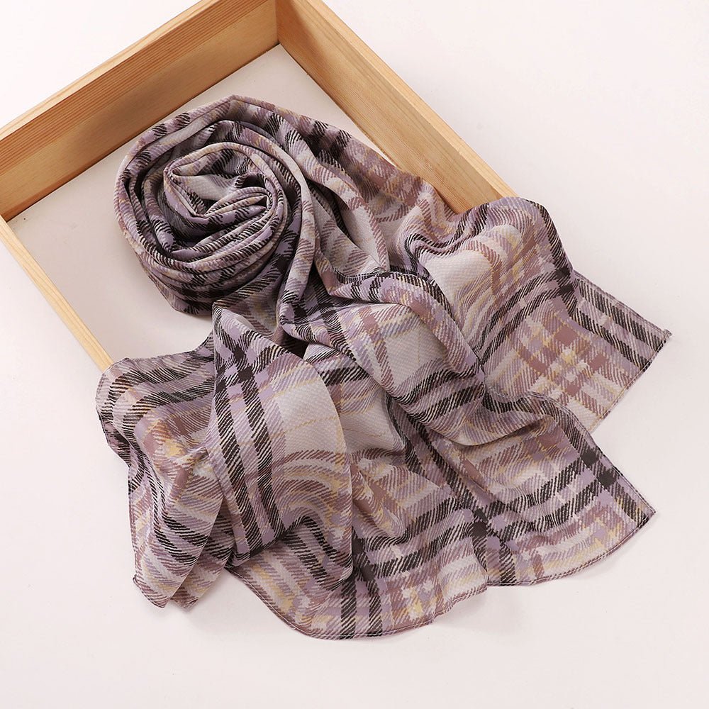 Versatile Chiffon Printed Floral Scarf Hijab (MH183)