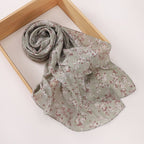 Versatile Chiffon Printed Floral Scarf Hijab (MH183)