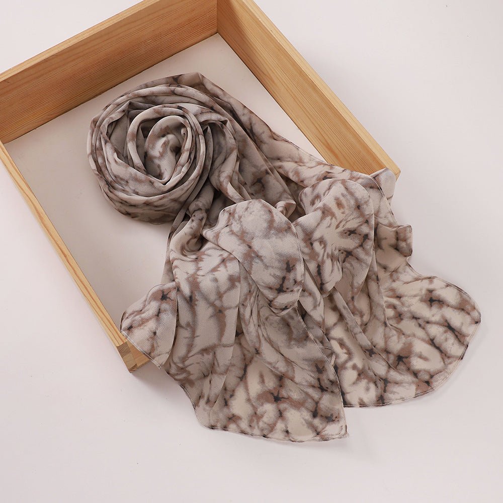 Versatile Chiffon Printed Floral Scarf Hijab (MH183)