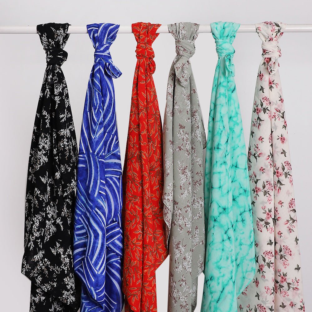 Versatile Chiffon Printed Floral Scarf Hijab (MH183)