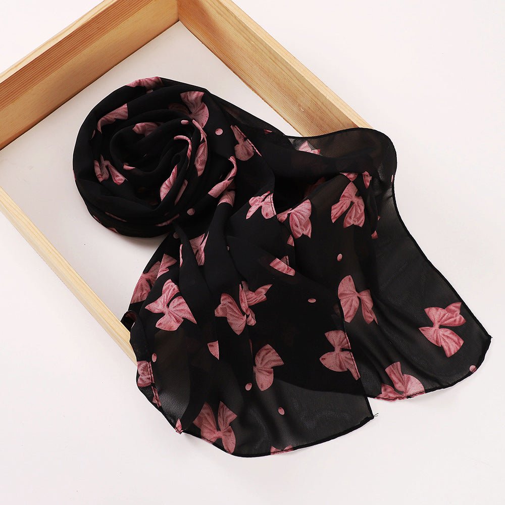 Versatile Chiffon Printed Floral Scarf Hijab (MH183)