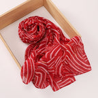 Versatile Chiffon Printed Floral Scarf Hijab (MH183)