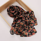 Versatile Chiffon Printed Floral Scarf Hijab (MH183)