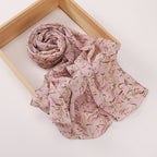 Versatile Chiffon Printed Floral Scarf Hijab (MH183)