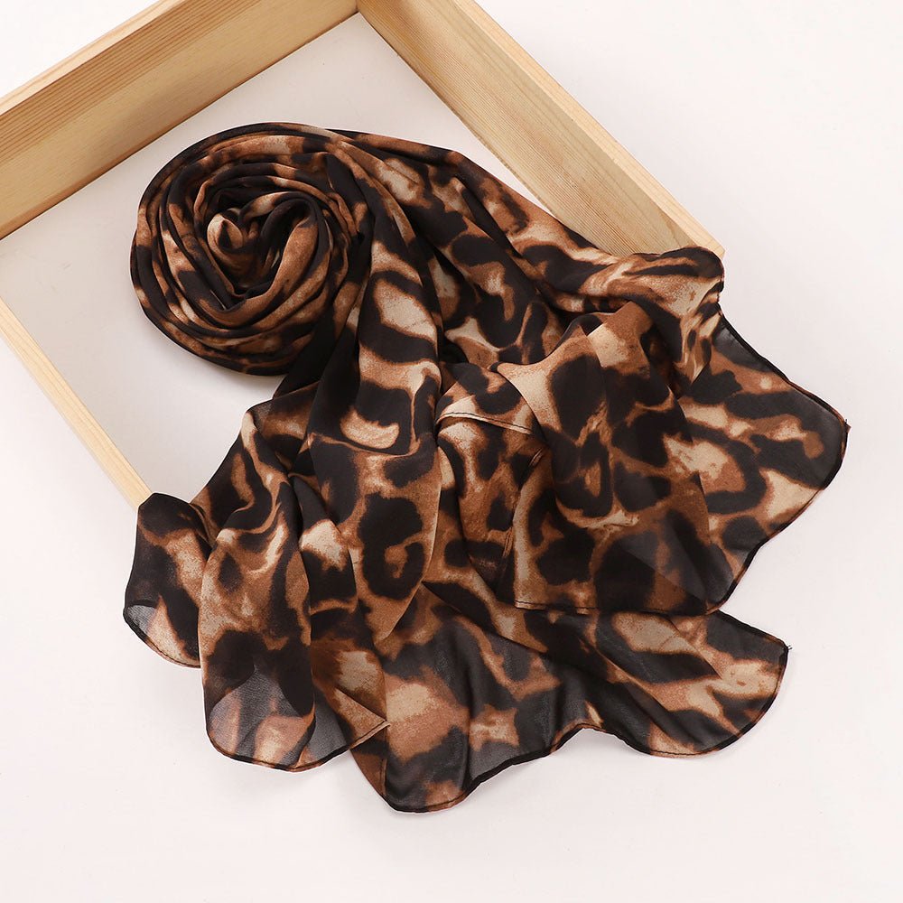 Versatile Chiffon Printed Floral Scarf Hijab (MH183)