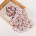 Versatile Chiffon Printed Floral Scarf Hijab (MH183)