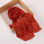 Versatile Chiffon Printed Floral Scarf Hijab (MH183)