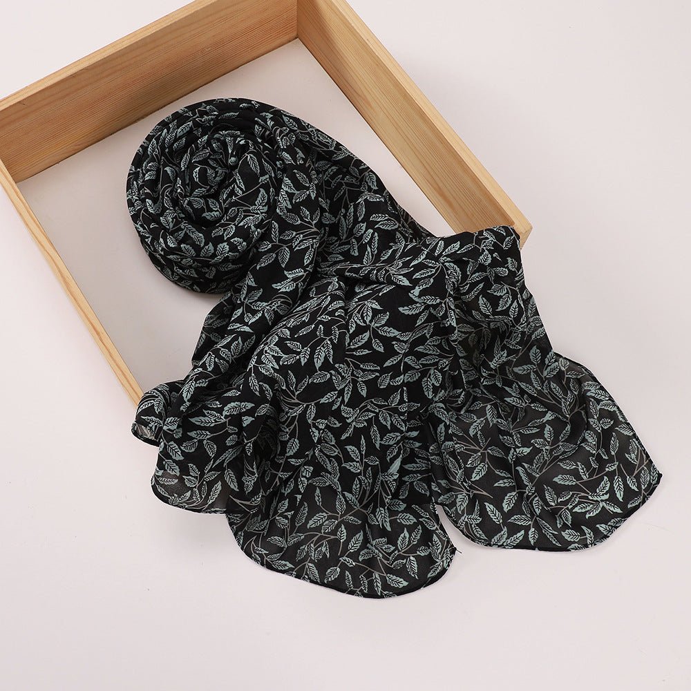 Versatile Chiffon Printed Floral Scarf Hijab (MH183)