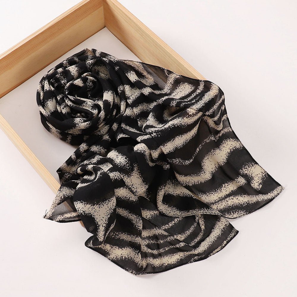 Versatile Chiffon Printed Floral Scarf Hijab (MH183)