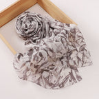 Versatile Chiffon Printed Floral Scarf Hijab (MH183)