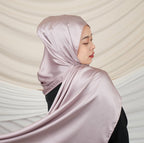 Versatile Headscarf Solid Color Satin Hijab (MH168)