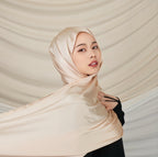 Versatile Headscarf Solid Color Satin Hijab (MH168)
