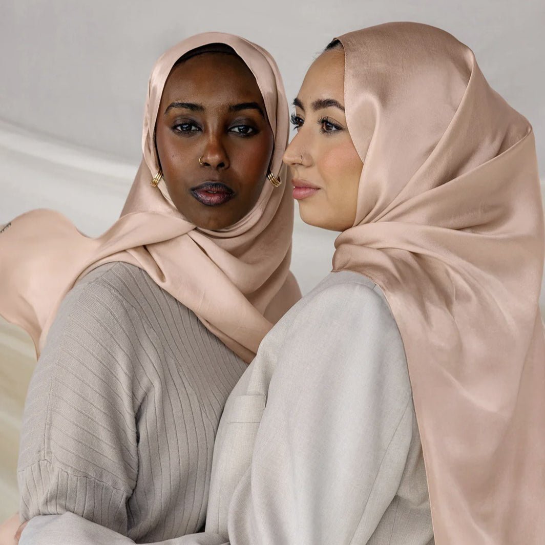 Versatile Headscarf Solid Color Satin Hijab (MH168)