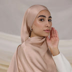 Versatile Headscarf Solid Color Satin Hijab (MH168)